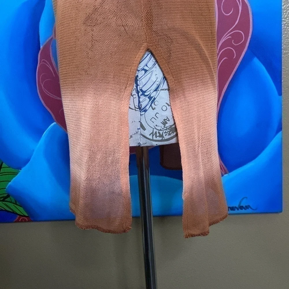 Free people long side split tank in citrus sunset combo NWT